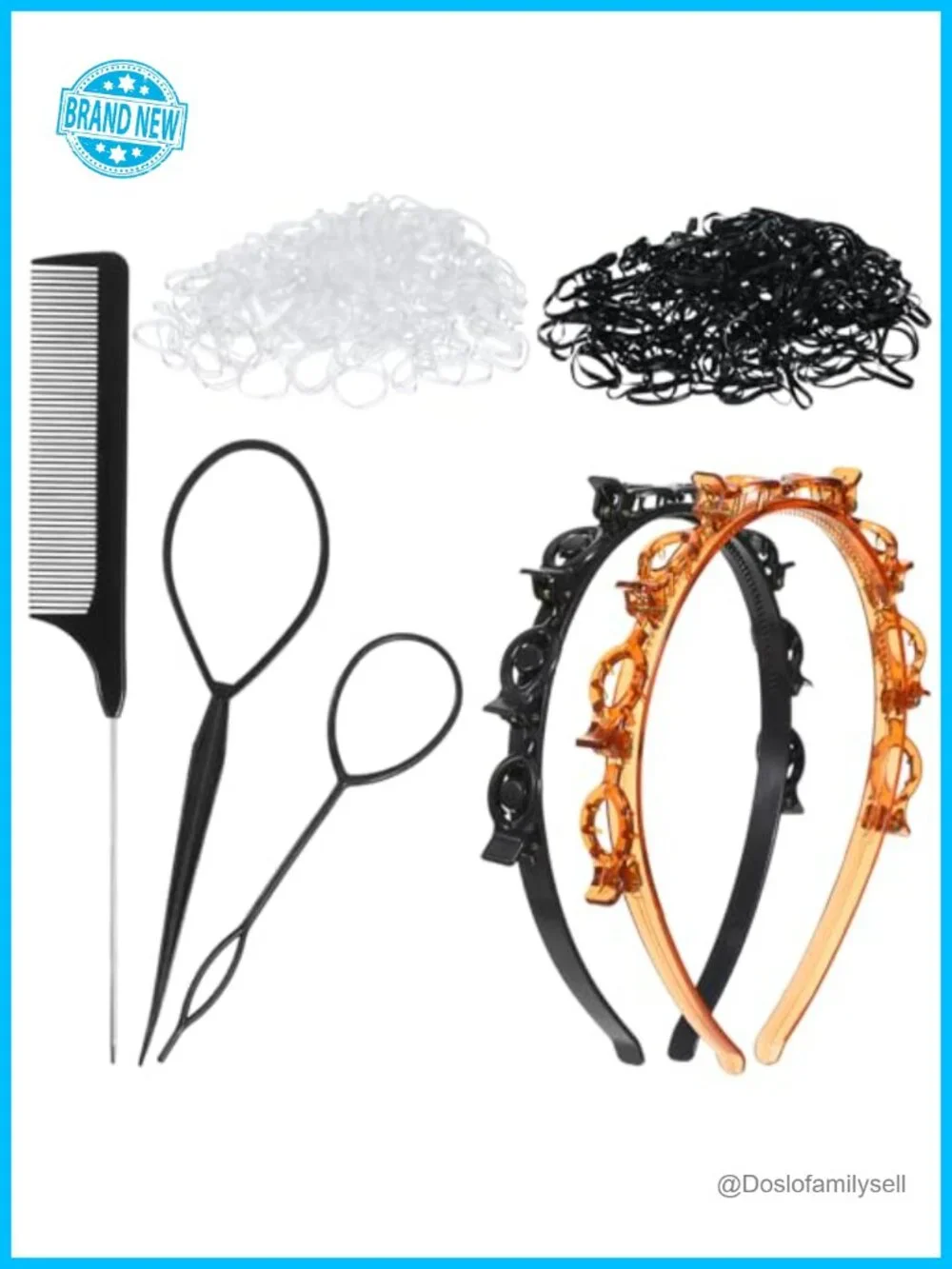 405Pcs Headbands Hair Styling Kit with Topsy Tail Tool & Combs